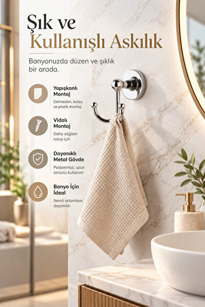 UG Home Krom Çatal Bornoz  Askısı