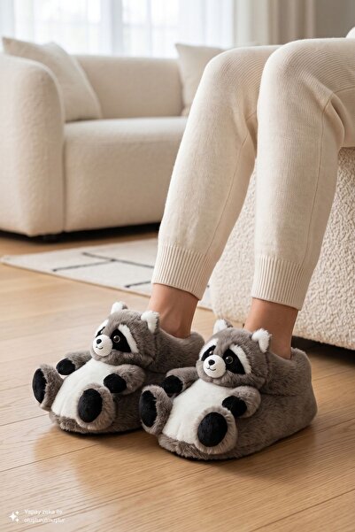 Twigy Koala 26 Kadın, Garson Boy Hayvanlı Panduf Gri 36/41