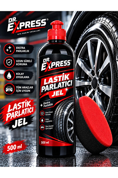 Premium Lastik Parlatıcı Jel 500 ml Uzun Süre Etkili Yeni Görünüm Pratik Uygulama Sünger Hediyeli