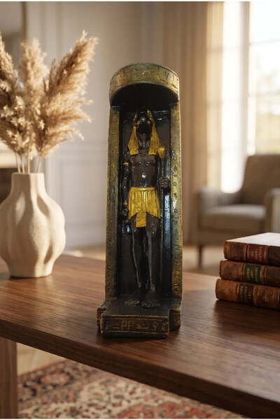 Genel Markalar Anubis Heykeli Biblo Hiyeroglifli El Yapımı Mısır Objesi