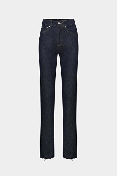 Açelya Okcu High Waist Straight Dark Blue Straight Leg Seamless Jeans