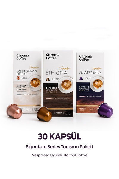 Chroma Coffee Signature Series Tanışma Paketi 30 Adet Nespresso Uyumlu Kapsül...
