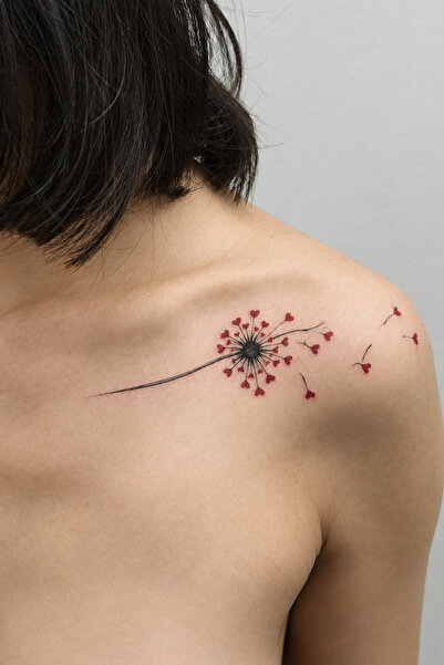 New Obsessions Dandelion With Hearts Geçici Dövme