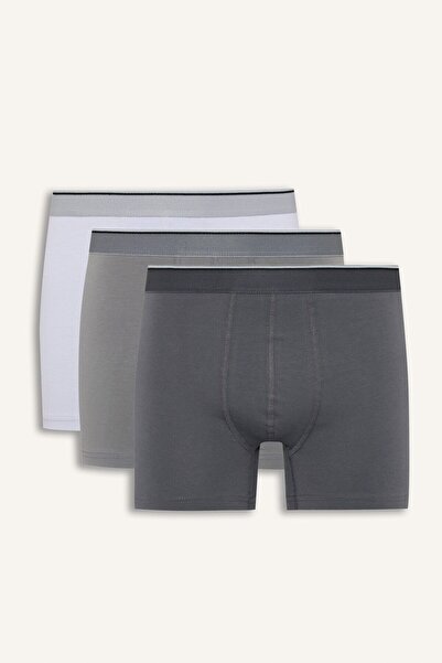 DeFacto Regular Fit Şal Desenli Beli Lastikli 3'lü Boxer I3976AX26AU