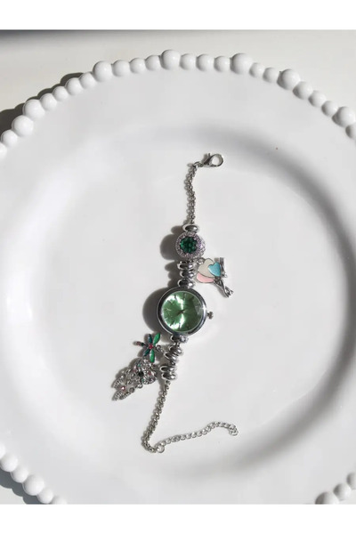 Reorah Collection Sevimli Yeşil Yusufçuk Charm Saat
