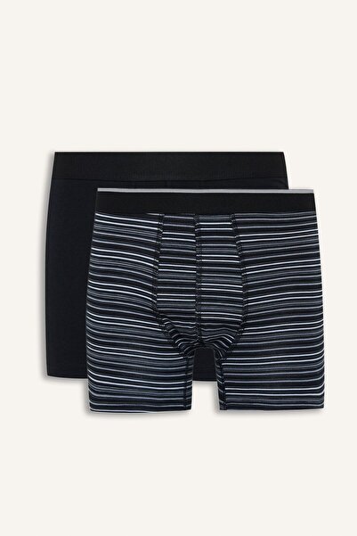 DeFacto Regular Fit Striped Cotton 2-Piece Boxer Set I7959Ax26Au