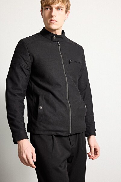 DeFacto Slim Fit High Collar Zippered Coat D7534Ax25Sp
