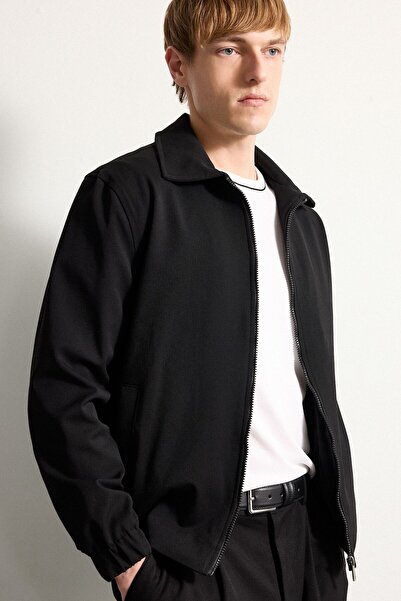 DeFacto Regular Fit Polo Collar Lined Zippered Coat H4724Ax26Sp