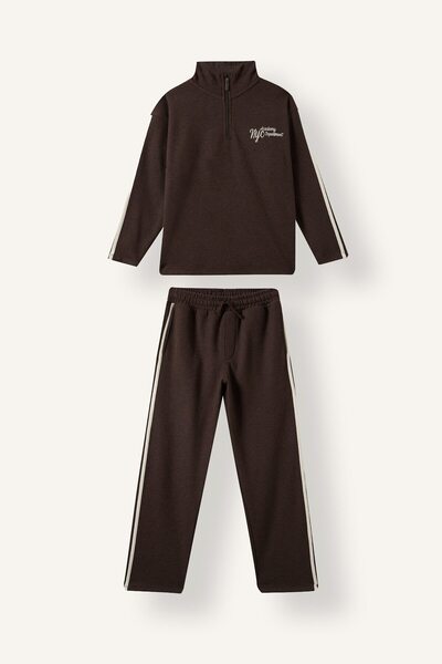 DeFacto 2-Piece Set Half Zipper Printed Sweatshirt Sweatpants Boys G3763A825Cw