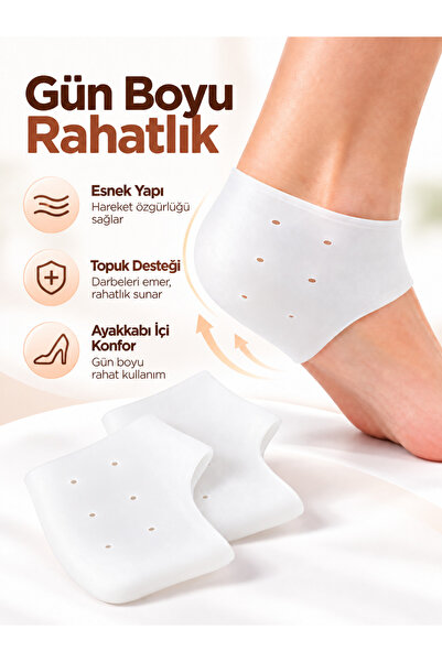 Bunyon Silikon Topuk Çorabı Topuk Ağrısı Kuru Çatlamış Nasır Ve Çürük Topuk T...
