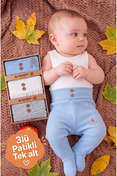 Rocha Baby Baby Ribbed Cotton High Waist Booties Bottom Pants 3-Piece Boxed w...