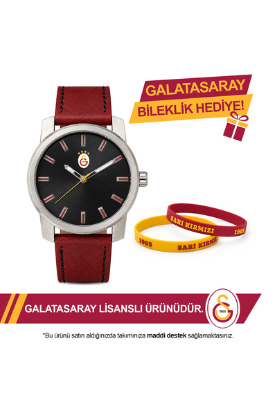 Galatasaray Lisanslı Kol Saati U21404 - GS Bileklik Hediyeli