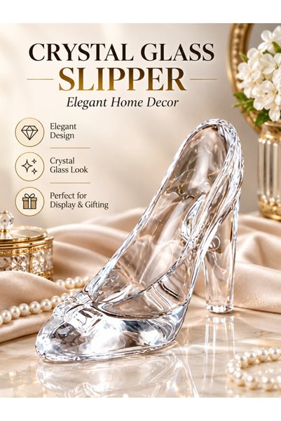 Generic Crystal Glass Slipper Shoe Home Decor