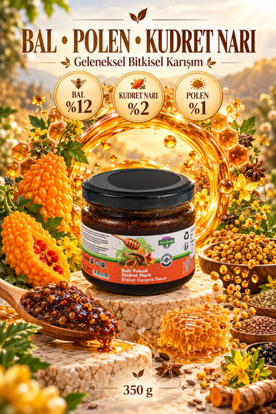 Lokman Sena Sultan Ballı Polenli Kudret Narlı Bitkisel Karışımlı Macun 350 Gr...