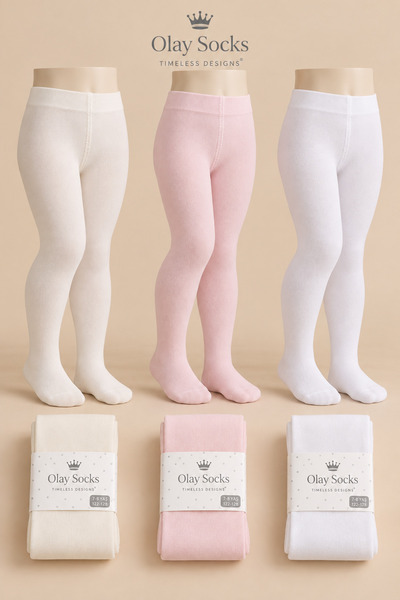 Olay Socks 3'lü Pamuklu Çocuk Külotlu Çorap