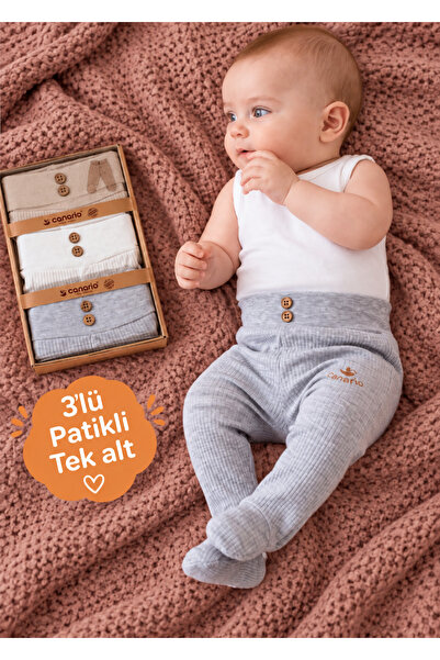 Genel Markalar Rocha Baby Bebek Fitilli Pamuklu Yüksek Bel Patikli Alt Pantol...