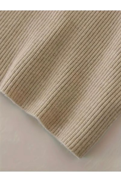 Buteks Cotton Textured Knitwear Turtleneck Slim Fit Unisex Daily Long High-Neck Sweater |   Set of 3