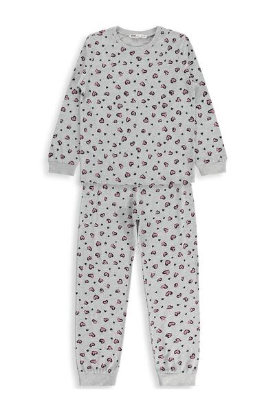 Civil Girls Kız Çocuk Leopar 6-9 Yaş Pijama Takımı - Gri