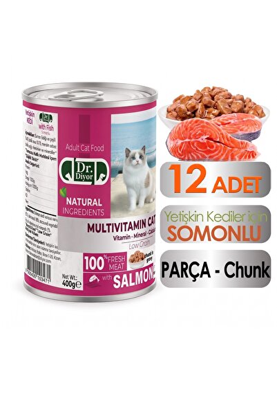 Dr. Diyor Somonlu Yetişkin Kedi Maması 12 Adet