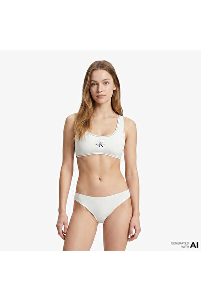 Calvin Klein Spor Sütyenilette Kadın Beyaz Bikini Üstü
