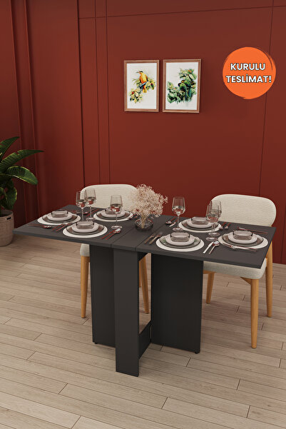 asratrend Lüks Katlanır Mutfak Yemek Masası %100 MDF Pratik Çalışma Masası KM32