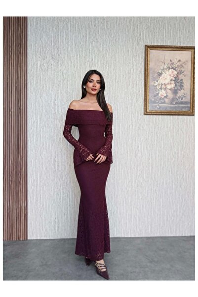 ESRAHELVACI Astarlı Madonna Yaka Elbise