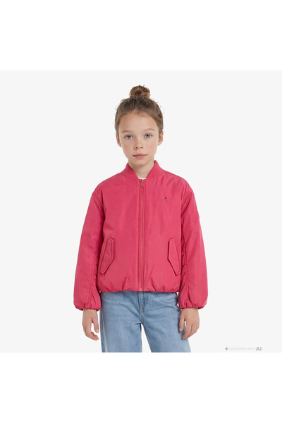 Tommy Hilfiger Essentials Çocuk Pembe Ceket