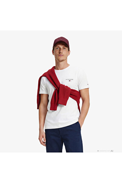 Tommy Hilfiger Brand Love Graphic Erkek Beyaz T-Shirt
