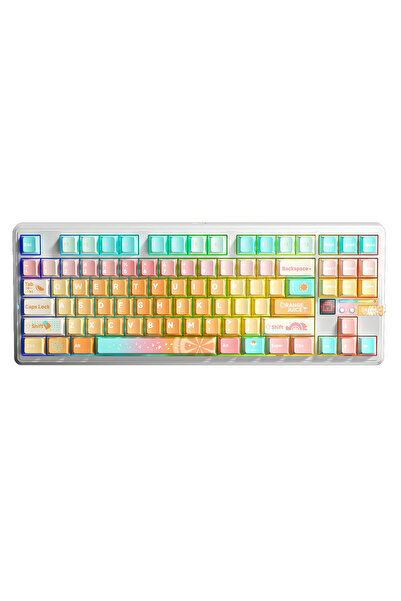 Aula F87 PRO V2 Mekanik RGB TKL Meteor Ice Cream Switch Kablosuz Makrolu Hot ...