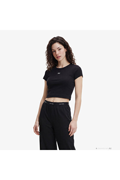 Calvin Klein Ponte Logo Kadın Siyah Pantolon