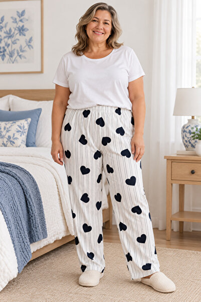 Erdenay Tekstil Battal Beden Anne Penye Pijama Alt
