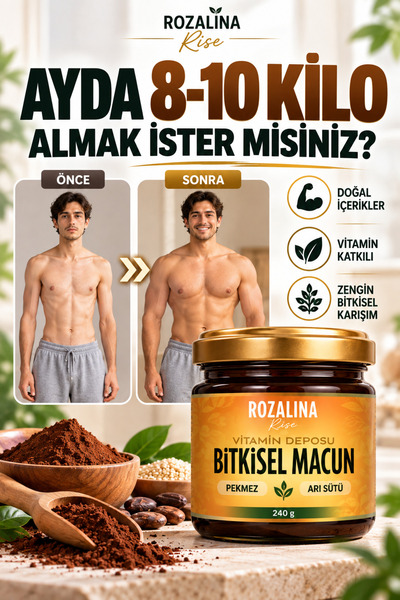 Rozalina Rise Kilo-aldırıcı iştah-açıcı kilo alma Kakaolu Pekmez Arı Sütü Bal...