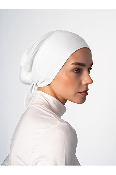 ec ecardin Clima Fit Bone - Women's Anti-Sweat Tulle Hijab Bonnet Turban Scarf Shawl Bonnet - White
