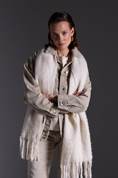 Açelya Okcu Premium Snow Wash Oversize Women's Jean Jacket