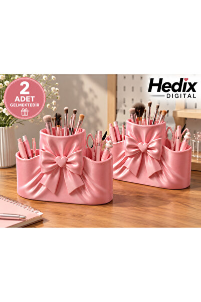 HEDİX DİGİTAL HEDİX 3lü Dekoratif Masa Üstü Fırçalık/Kalemlik XXL TASARIM