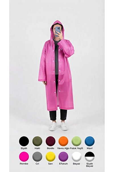 HGROUP Unisex Su Geçirmez Kapüşonlu Yağmurluk, Hafif ve Katlanabilir Yağmur P...