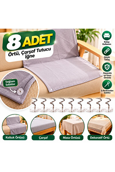 LOVYCO 8 Adet Çok Amaçlı Çarşaf,örtü Tutucu, Sabitleyici ,kaydırmaz Nevresim ...