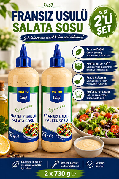 Metro Chef Fransız Usülü Salata Sosu 730 G 2'li Ekonomik Paket
