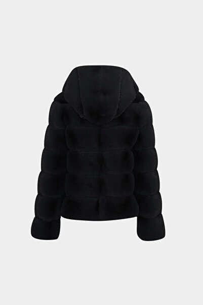 Açelya Okcu Premium Hooded Women's Rex Faux Fur Coat