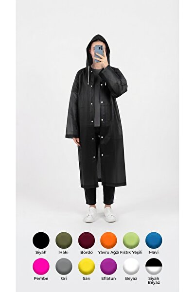 HGROUP Unisex Su Geçirmez Kapüşonlu Yağmurluk, Hafif ve Katlanabilir Yağmur P...