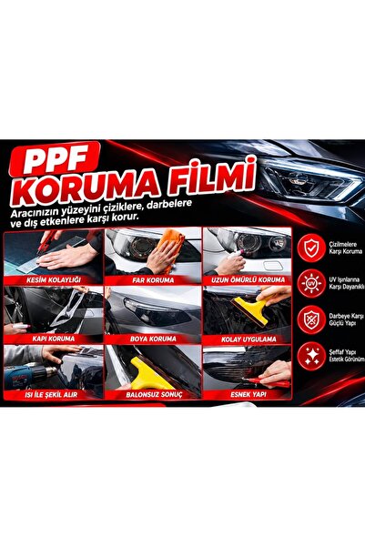 OSSOFOL Gerçek Ppf tpu koruma filmi 50 cm x 2 metre kamyon tır far stop koruma Ppf tpu 190 micron yapışkanlı iz bırakmaz