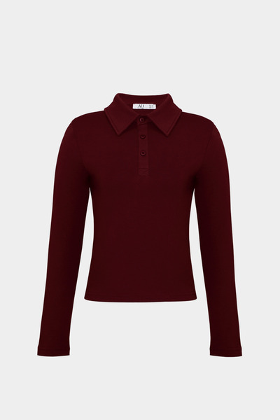 Açelya Okcu Premium Polo Yaka Vatka Detaylı Pamuklu Fit Tişört