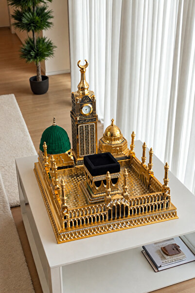 Güncel Vitrin Mescid-i Haram Saat Kulesi Biblo Zemzem Tower Zirkon Taşlı Dini...
