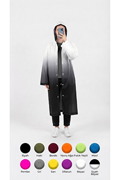 HGROUP Unisex Su Geçirmez Kapüşonlu Yağmurluk, Hafif ve Katlanabilir Yağmur P...