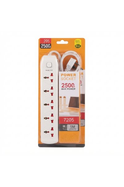 Generic 5-Meter Heavy-Duty Extension Lead – Multi-Socket Power Strip with Ind...