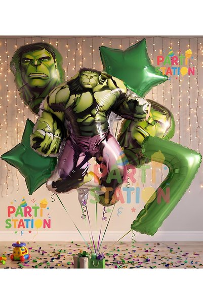 Parti Station مجموعة بالونات عيد الميلاد لعمر 7 سنوات من Avengers Hulk، مجموع...