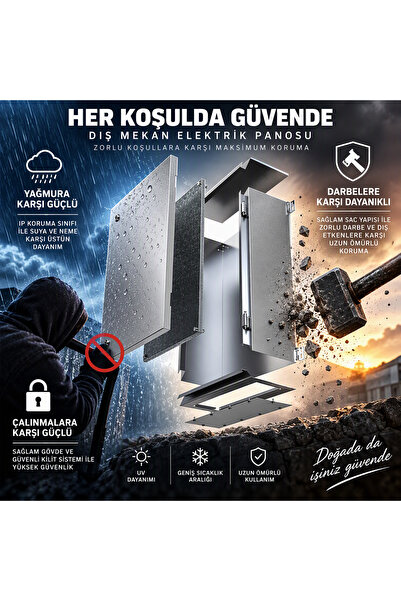 ReparAuto Metal 22kW Trifaze IP66 Kilitlenebilir Kombinasyon Kutusu Panosu TSE CE 5x32A Elektrikli Araç Şarj Cihazı İçin