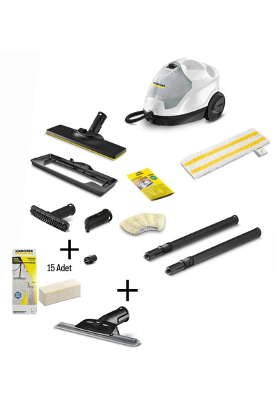 Karcher Sc 4 Easyfix Plus (EKSTRALI) + Cam Temizleme Aparatı + 15 Adet Mikrof...