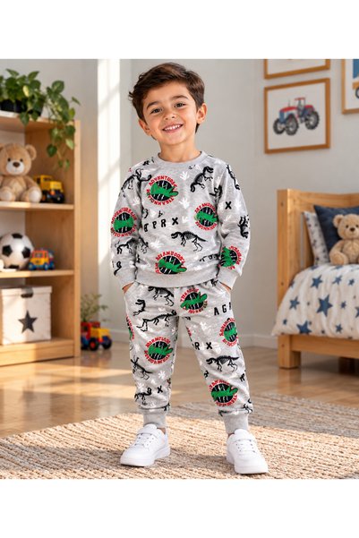 Fosforlu Kids طقم رجالي مكون من قطعتين من قماش آي بي شاردون