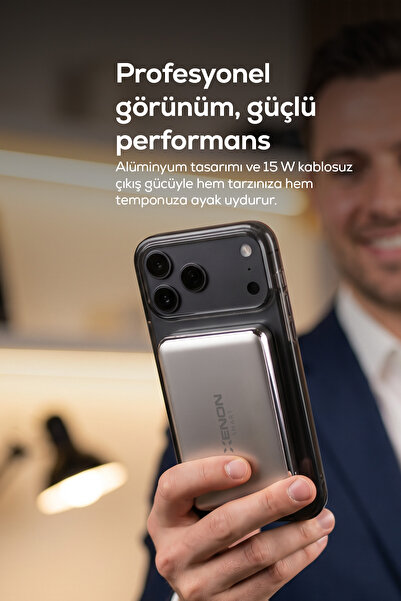 Xenon Smart MagSafe Powerbank | 10000 mAh, 15W Kablosuz, 22.5W Kablolu Hızlı Şarj, Alüminyum Kasa (X6441)